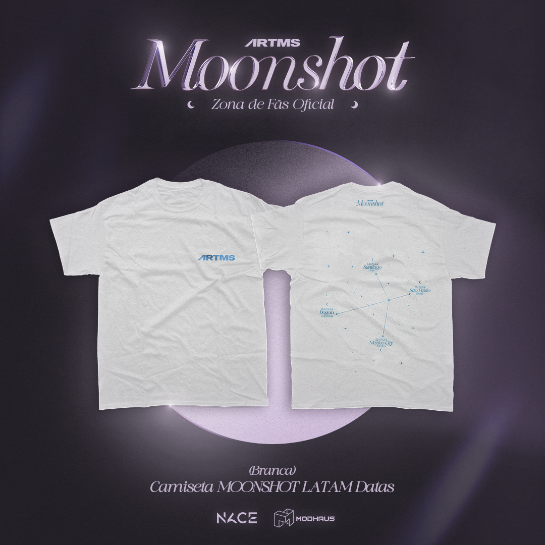 [BR ENVIO] ARTMS "MOONSHOT" Official M.D. — Camiseta (Datas LATAM)