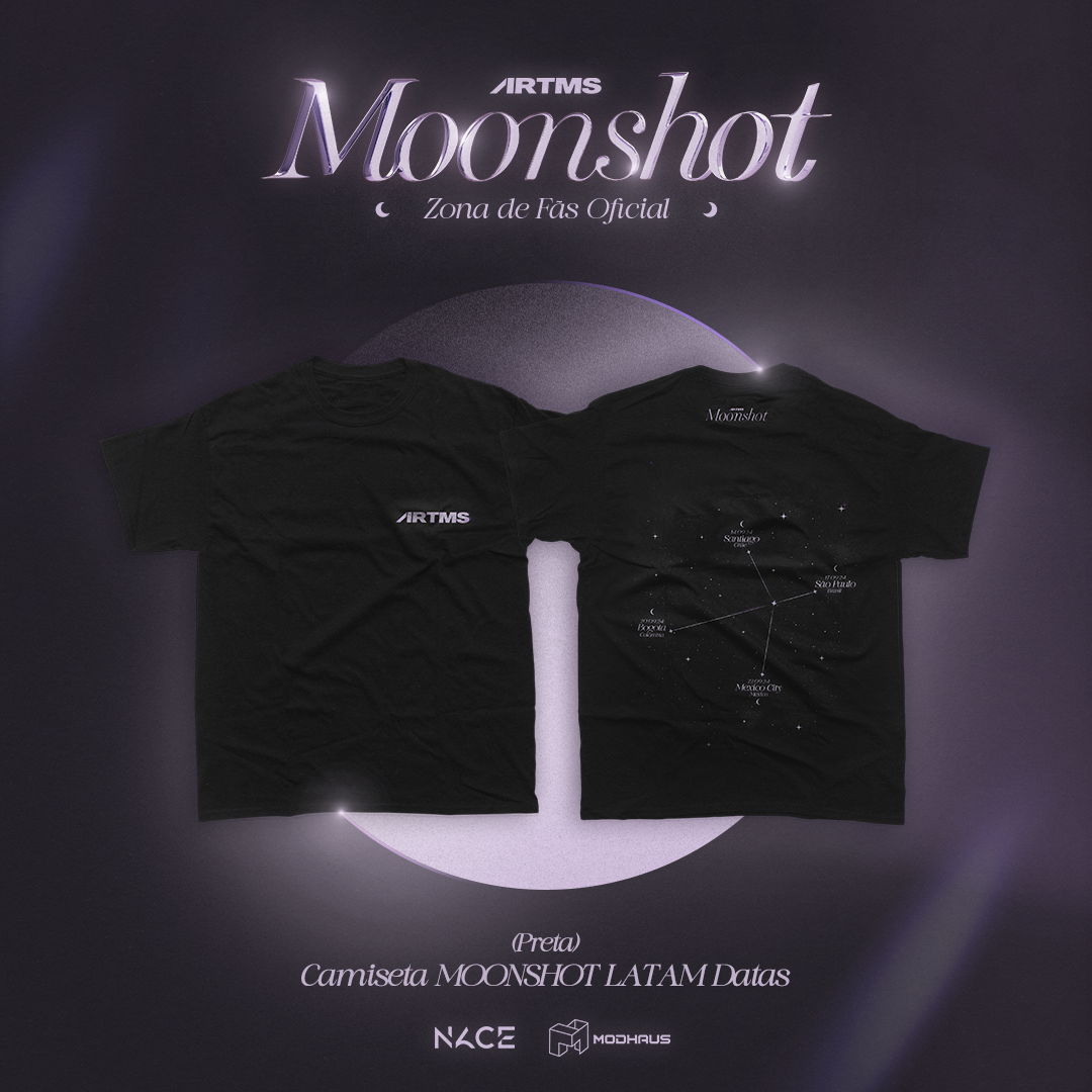 [BR ENVIO] ARTMS "MOONSHOT" Official M.D. — Camiseta (Datas LATAM)